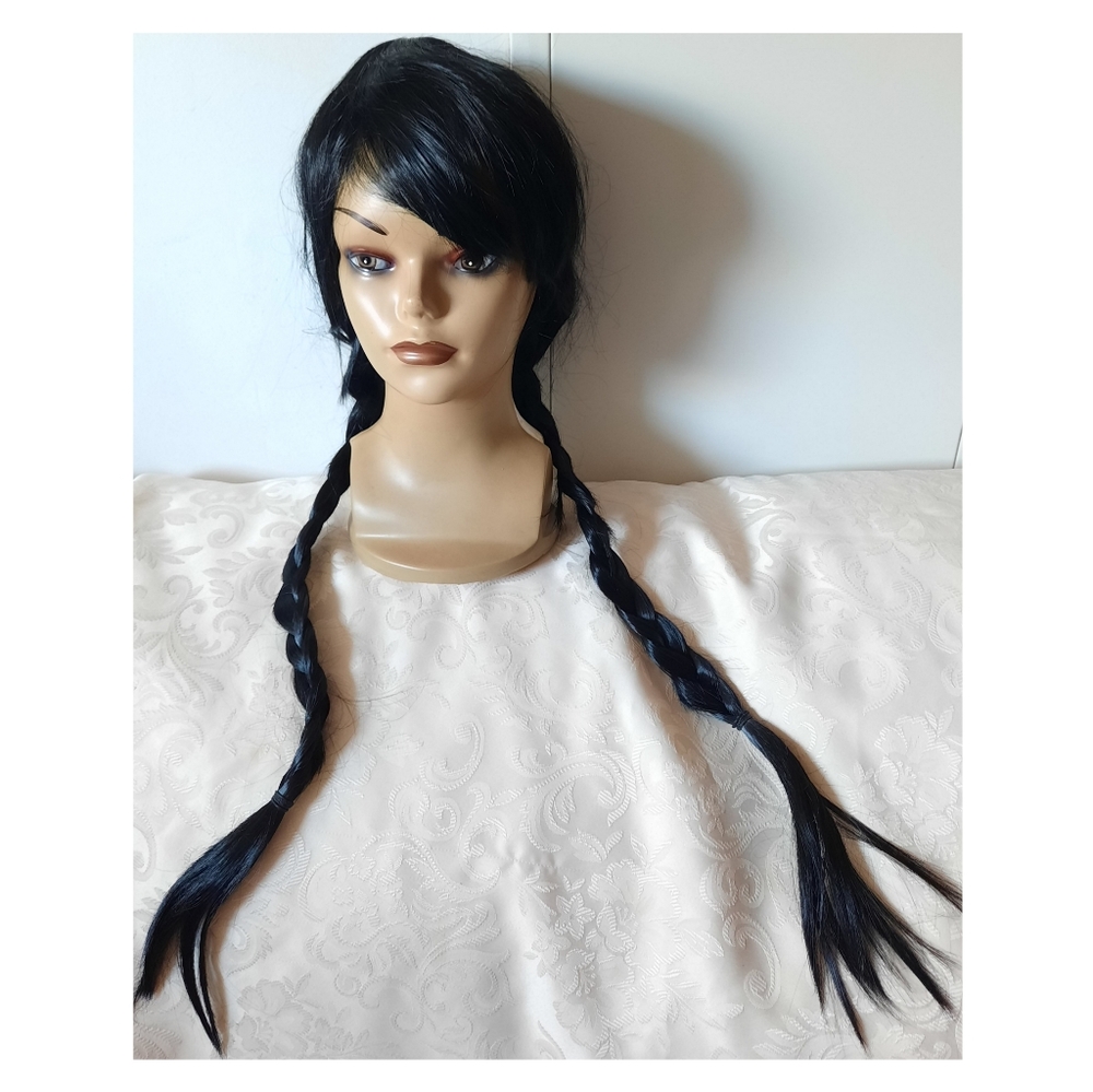 Long Black 2 Braids Wig